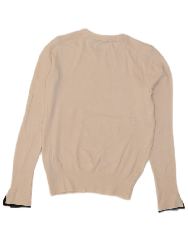Maglione corto girocollo da donna Zara UK 10 piccolo in viscosa beige