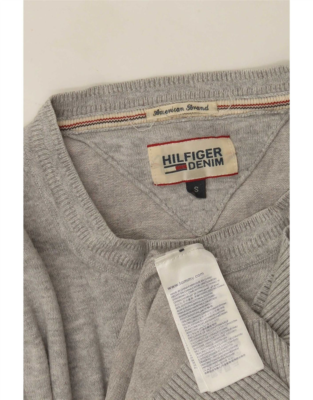 Maglione maglione girocollo da uomo vestibilità regolare Tommy Hilfiger piccolo cotone grigio