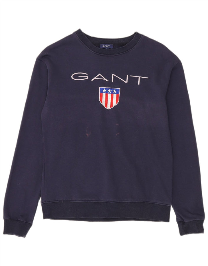 Gant Felpa grafica da uomo Maglione XS Blu navy in cotone
