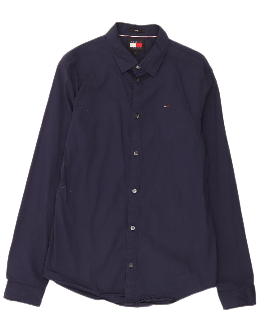 Camicia slim da uomo Tommy Hilfiger cotone medio blu navy