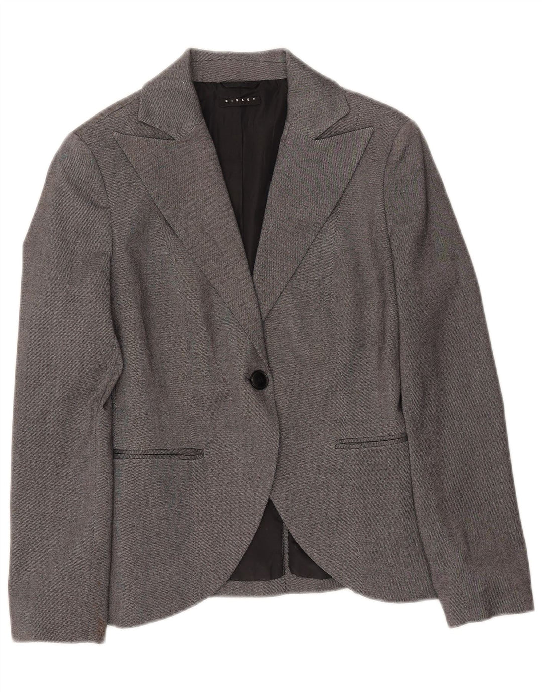 Giacca blazer da donna a 1 bottone Sisley UK 8 piccola grigia