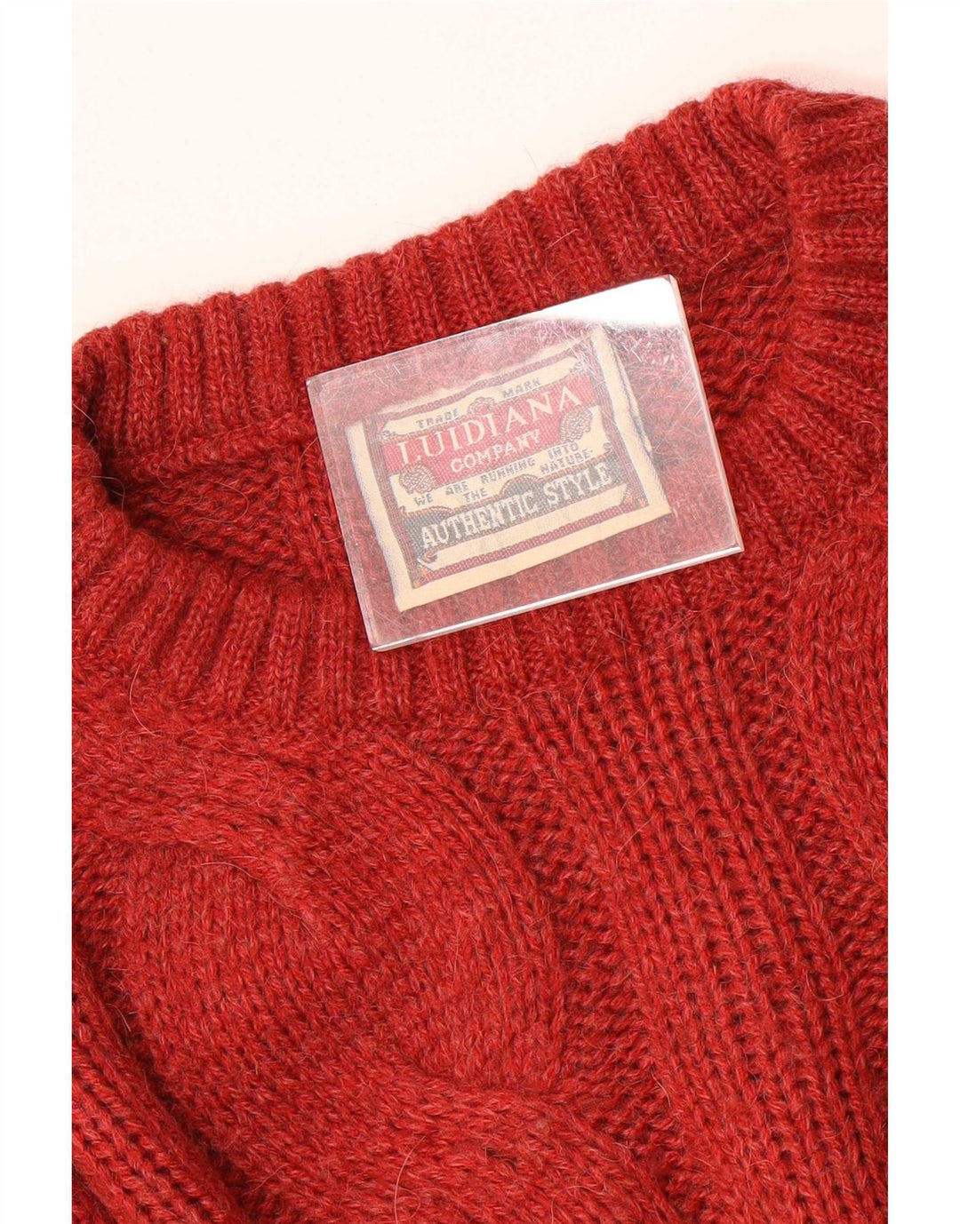 Luidiana Uomo Maglione Girocollo Maglione Grande Acrilico Rosso