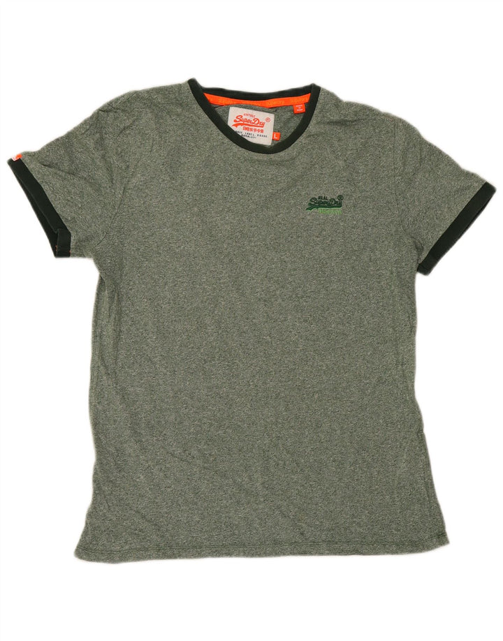 T-shirt da uomo Superdry Top grande in cotone chiazzato verde