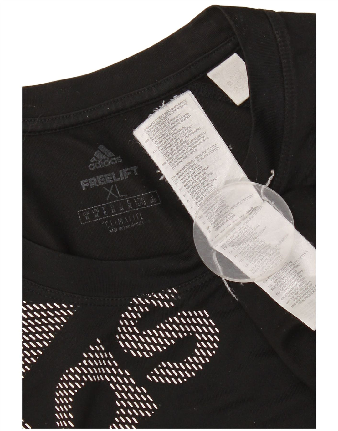 T-shirt grafica Adidas da uomo Climalite Top XL poliestere nero