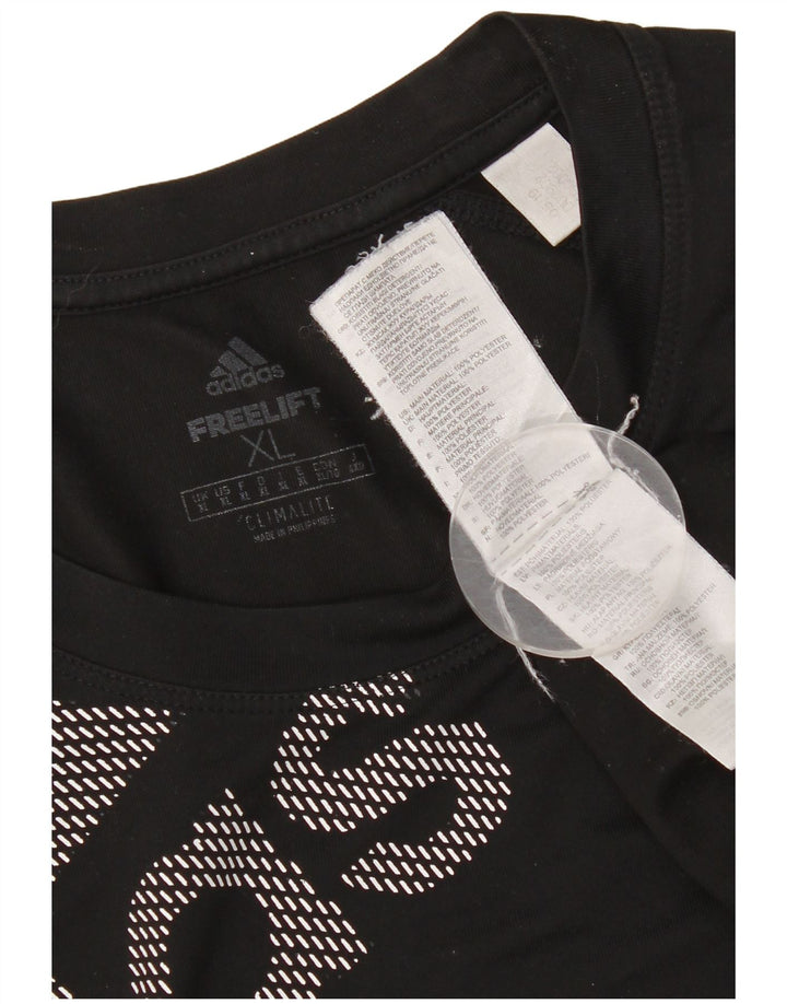 T-shirt grafica Adidas da uomo Climalite Top XL poliestere nero