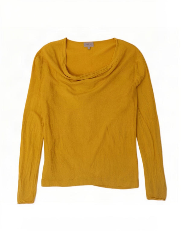 Jigsaw Top da donna a maniche lunghe UK 16 Large Giallo Poliammide