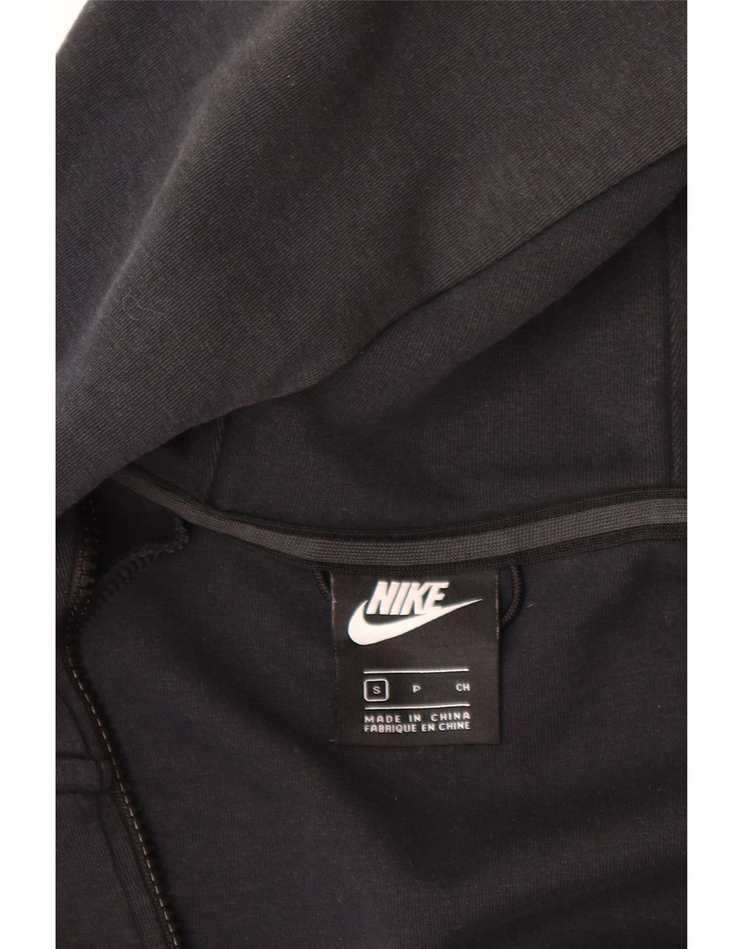 Felpa con cappuccio e zip Nike da uomo piccola nera