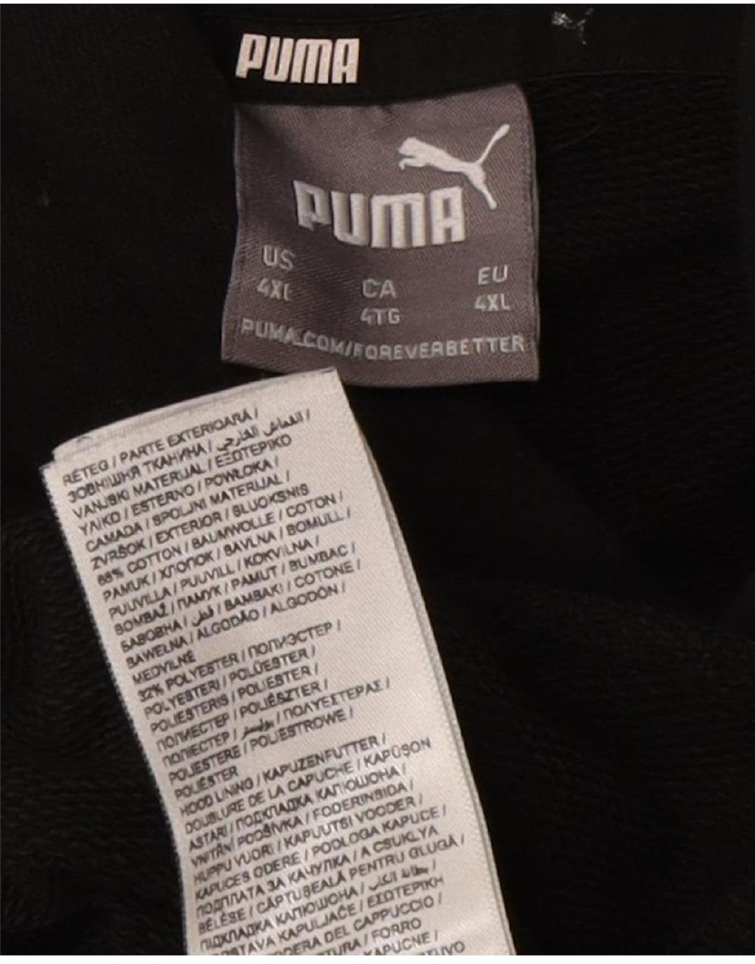 Felpa con cappuccio da uomo Puma 4XL cotone nero