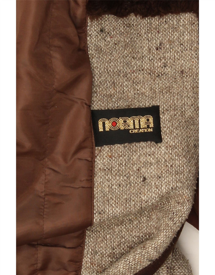 Soprabito oversize da donna Norma UK 10 Small Beige Colourblock in poliacrilico