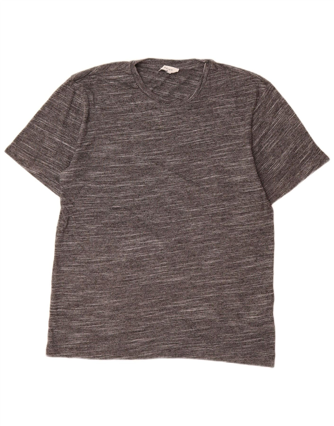 T-shirt da uomo Reiss Top in cotone chiazzato grigio medio
