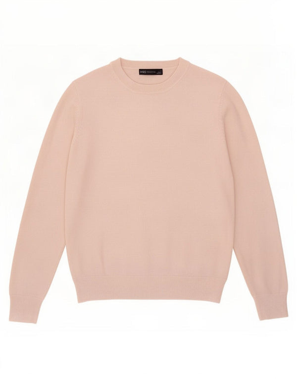 Marks & Spencer Womens Boat Neck Jumper Sweater UK 12 Medium Pink Acrylic