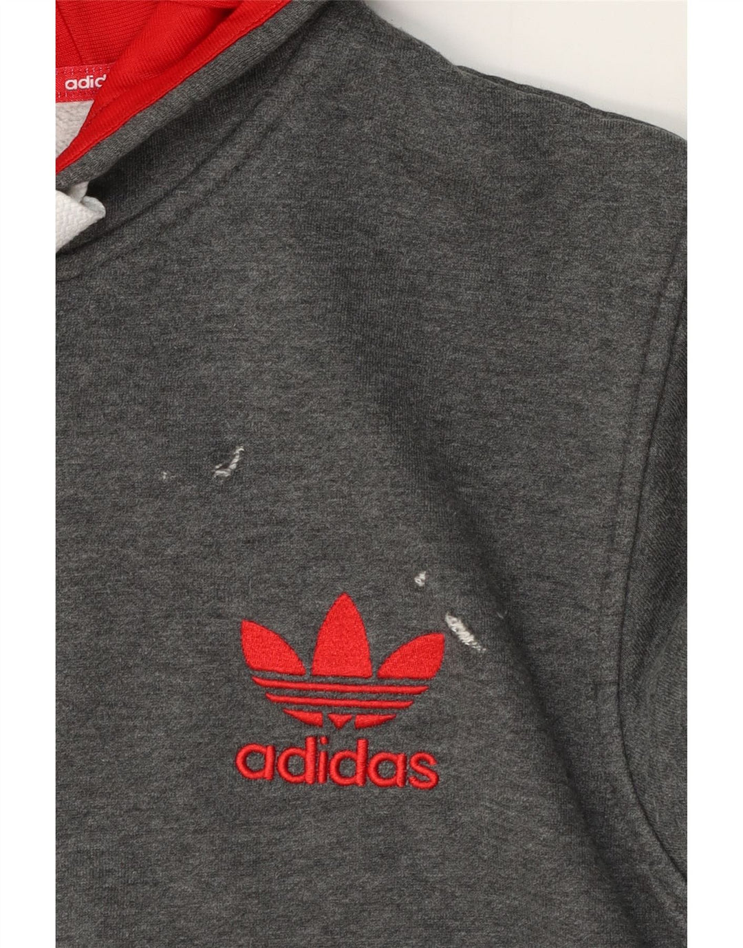 Maglione con cappuccio e zip Adidas da uomo grande in cotone grigio