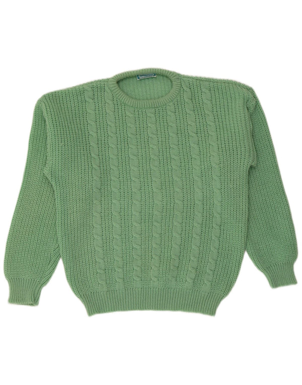 Maglione maglione girocollo da donna vintage UK 18 XL verde