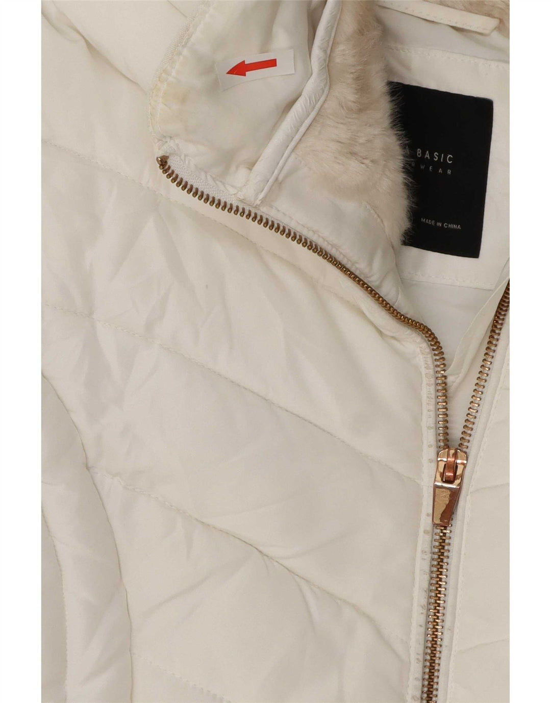 Giacca imbottita Zara da donna UK 14 grande bianca