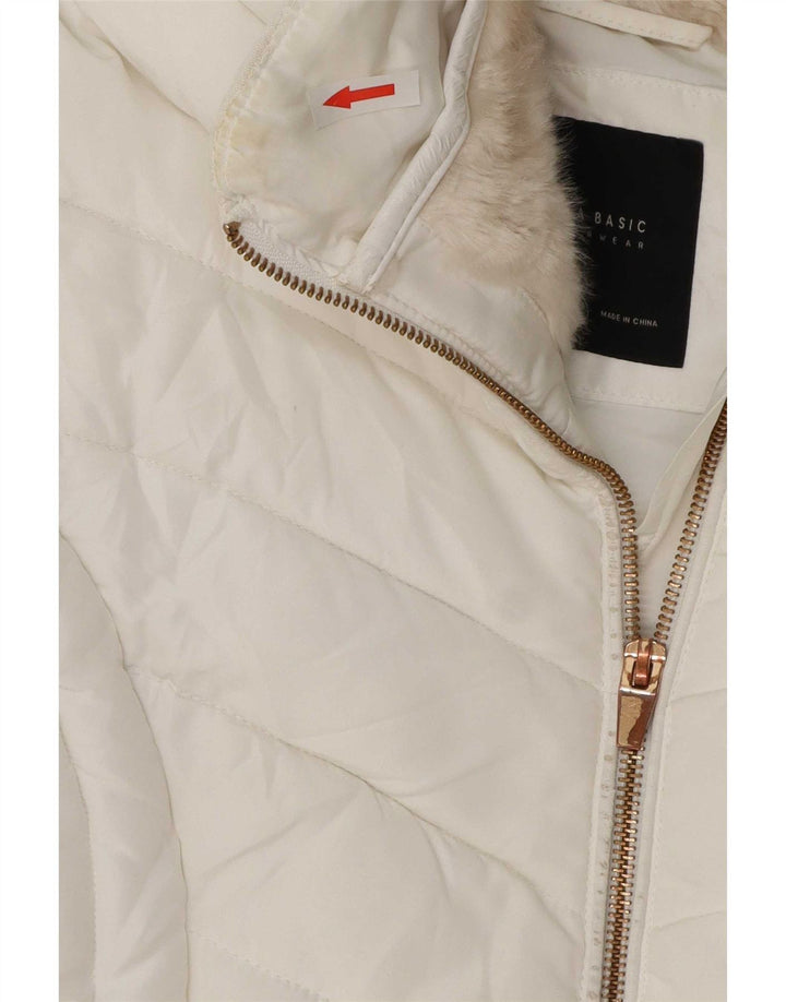 Giacca imbottita Zara da donna UK 14 grande bianca