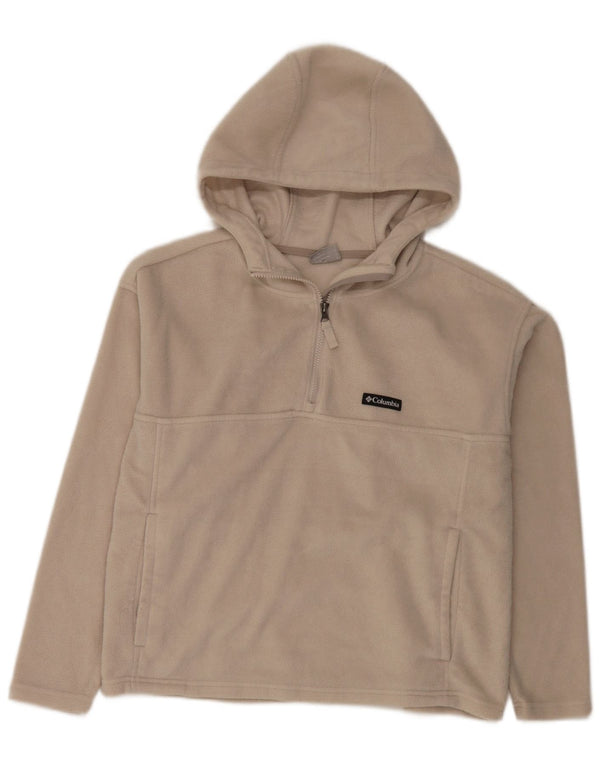 Maglione in pile oversize da donna Columbia con cappuccio e zip, UK 10 piccolo Beige