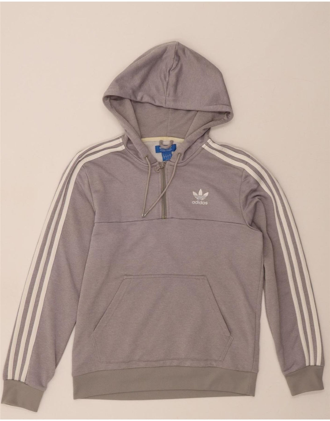 ADIDAS Mens Hoodie Jumper Small Grey Polyester