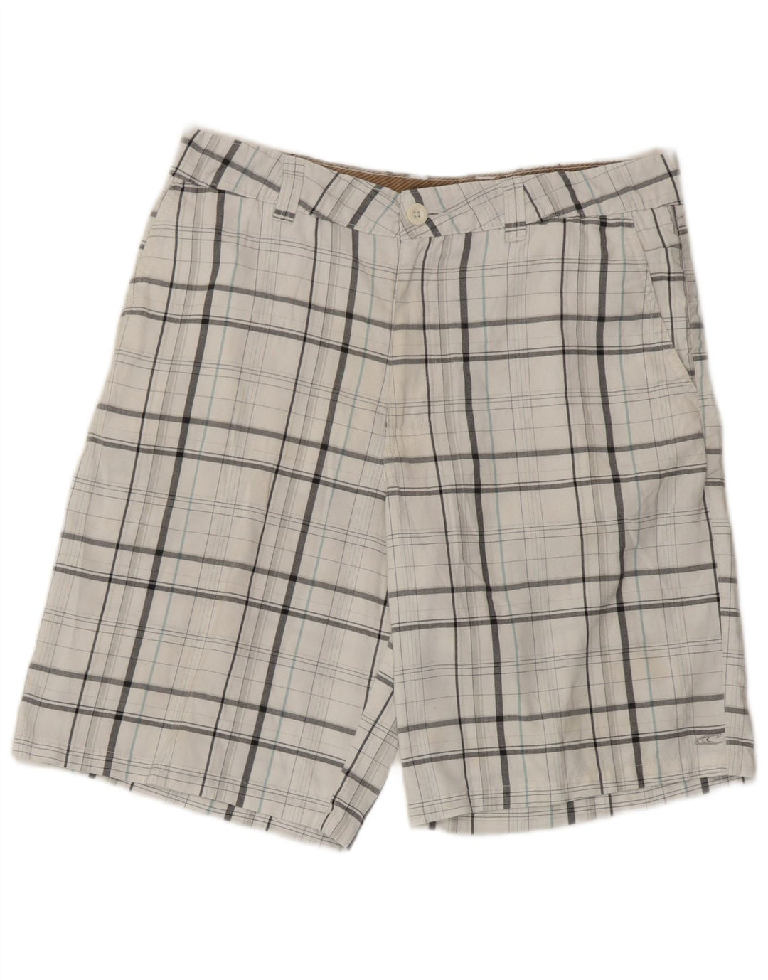 Pantaloncini chino da uomo O'Neill W33 poliestere a quadri bianchi medi