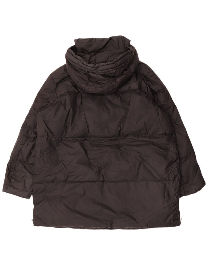 Cappotto imbottito oversize con cappuccio da donna Zara UK 14 medio nero in poliammide