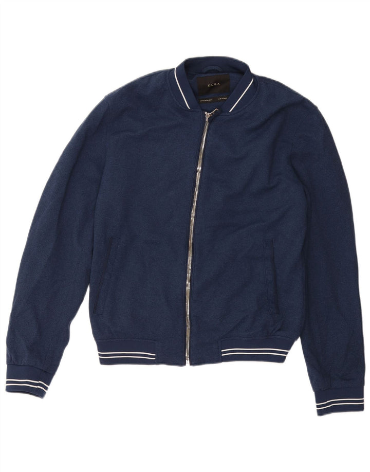Giubbotto bomber da uomo ZARA UK 38 medio blu navy