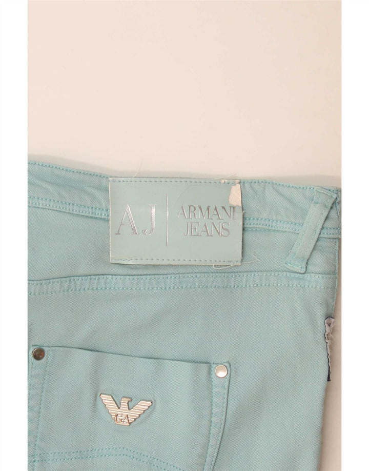 Pantaloni cropped slim da donna Armani W29 L25 Blu Modal
