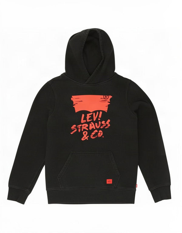 Maglione con cappuccio grafico Levi's per ragazzi 13-14 anni in cotone nero