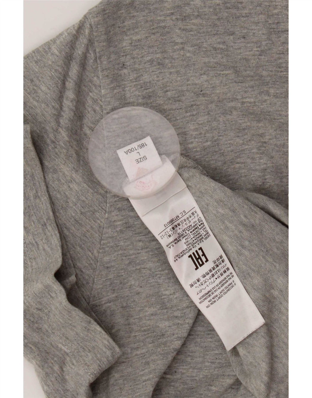T-shirt grafica da uomo Diesel Top grande in cotone grigio