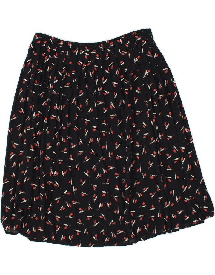 VINTAGE Womens A-Line Skirt UK 16 Large W36 Black Polyester Vintage Vintage and Second-Hand Vintage from Messina Hembry 