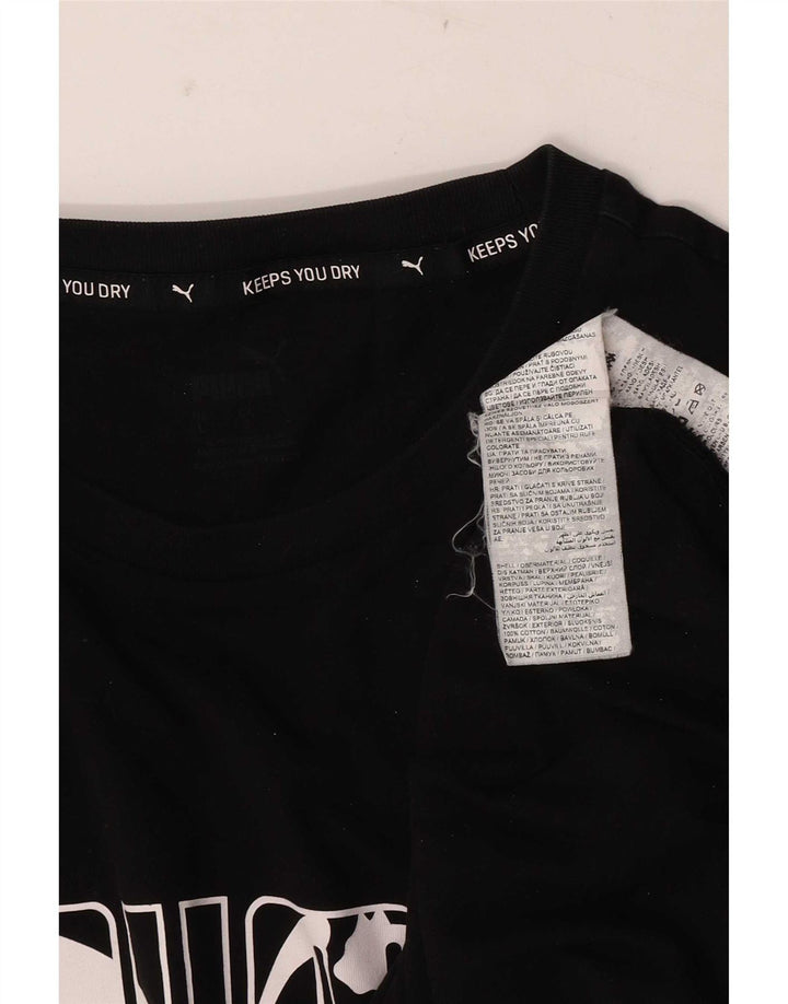 T-shirt grafica da uomo Puma Top grande in cotone nero