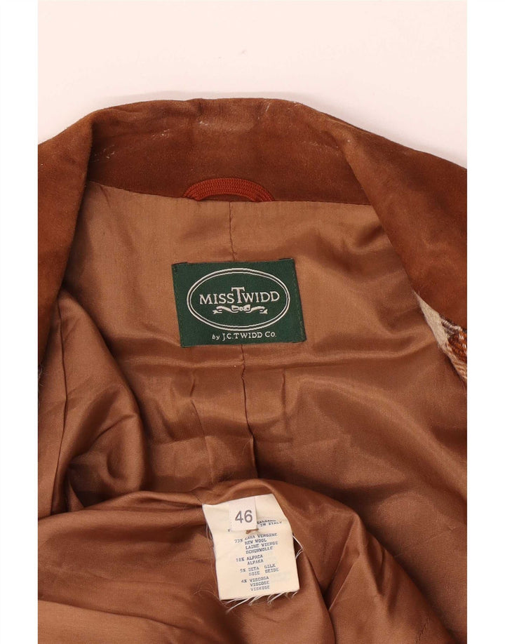 J.C.Twidd Giacca blazer a 2 bottoni da donna IT 46 Grande scozzese marrone classico