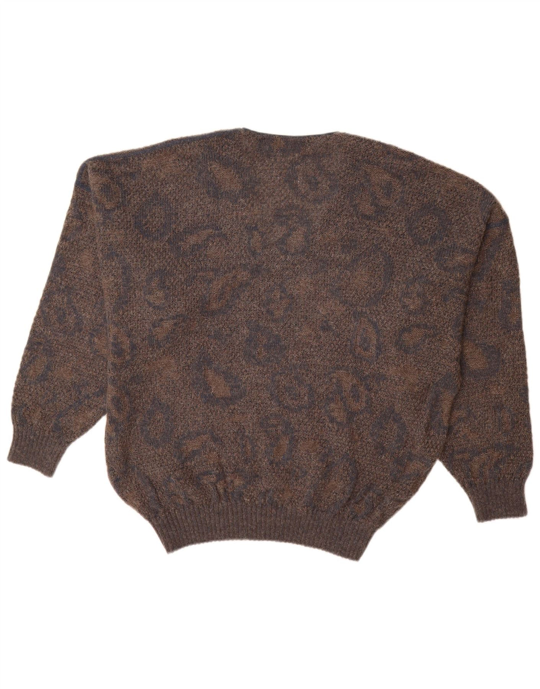 MARCCAIN Maglione da uomo con scollo a V XL Lana geometrica marrone