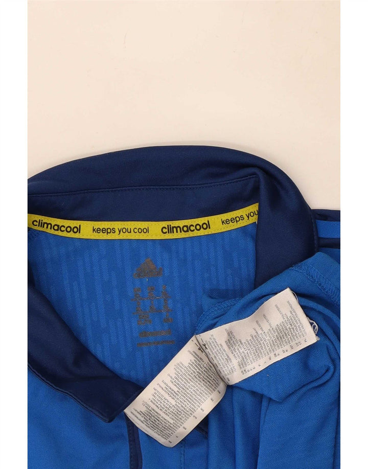 Polo Adidas Climacool da uomo XL blu in poliestere color block