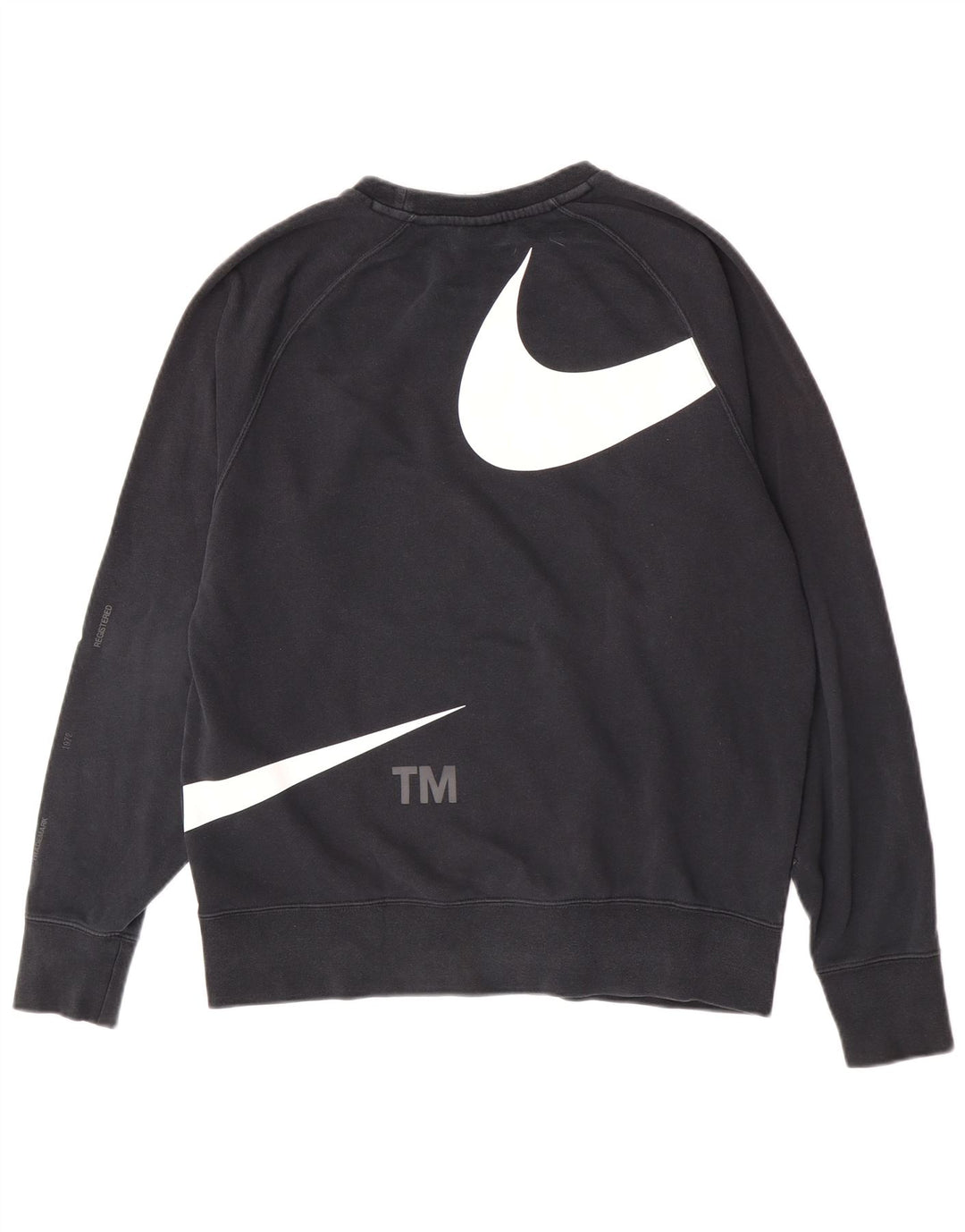 Felpa con grafica Swoosh Nike da uomo, cotone medio nero