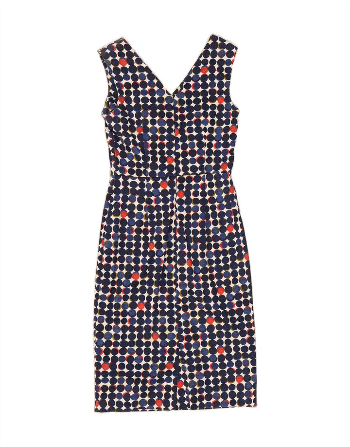 FENN WRIGHT MANSON Womens Sheath Dress UK 8 Small Blue Polka Dot Vintage Fenn Wright Manson and Second-Hand Fenn Wright Manson from Messina Hembry 