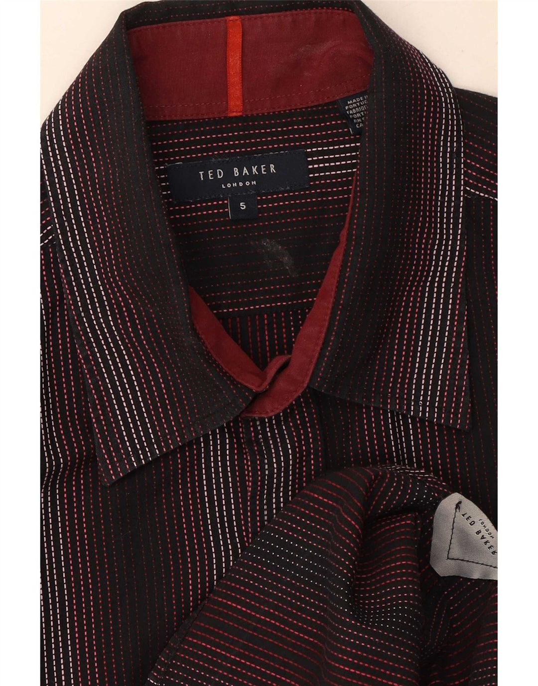 Camicia da uomo Ted Baker taglia 5 XL a righe nere