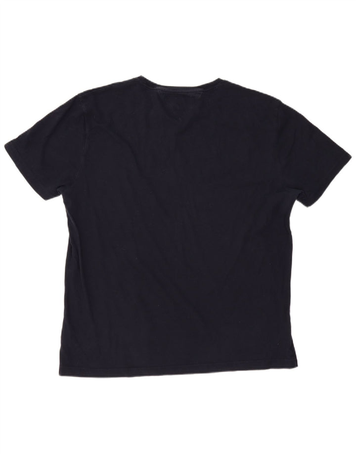 TOMMY HILFIGER T-shirt grafica slim fit da uomo 2XL cotone blu navy