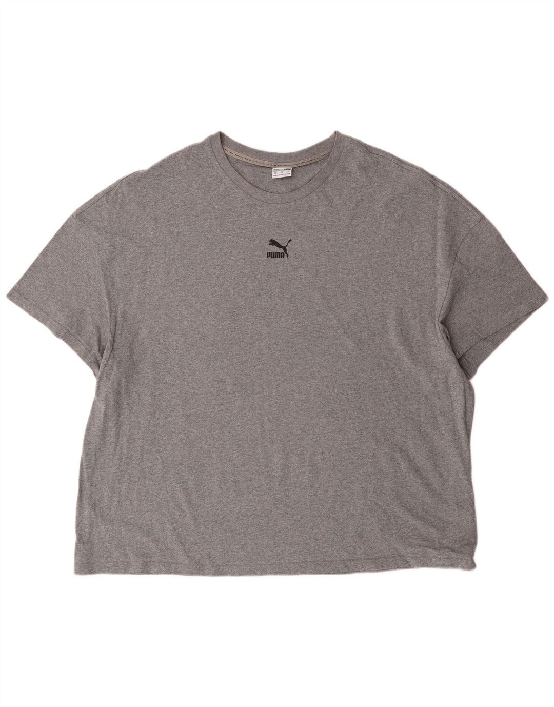 T-shirt grafica da uomo Puma Top 2XL in cotone grigio