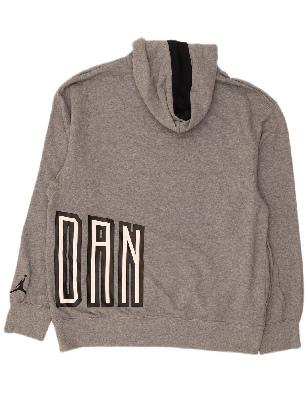 Felpa con cappuccio grafica Jordan da uomo grande in cotone grigio