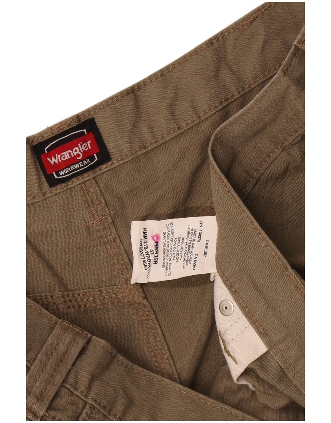 Pantaloncini cargo da uomo Wrangler W42 2XL cotone kaki