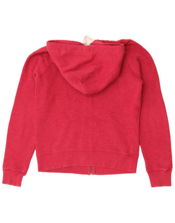 Maglione con cappuccio con zip grafica da donna Jack Wills UK 10 piccolo cotone rosa