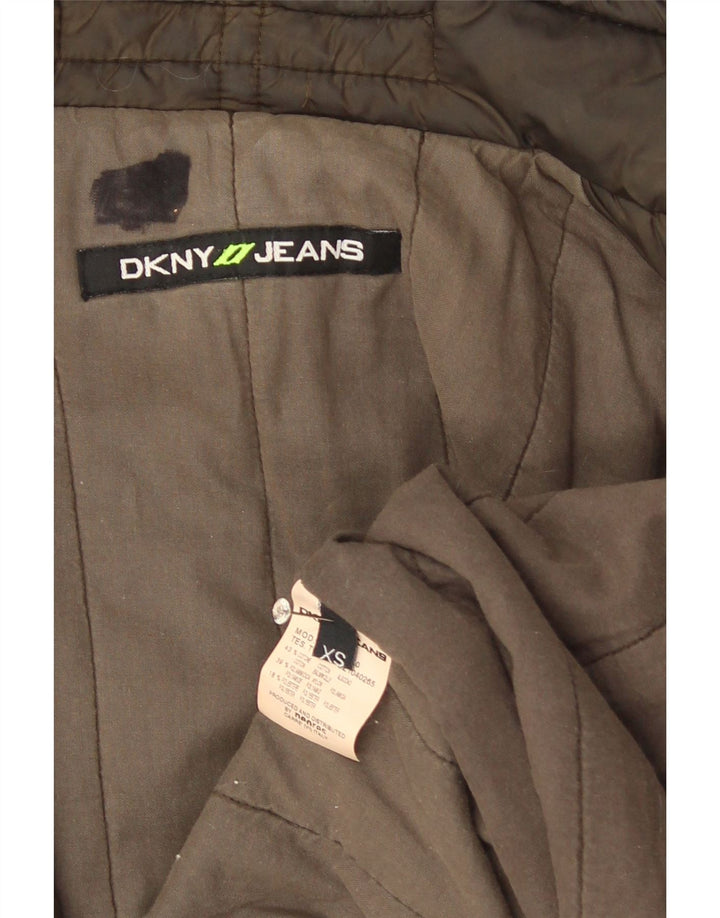 Cappotto imbottito da donna Dkny UK 6 XS cotone kaki