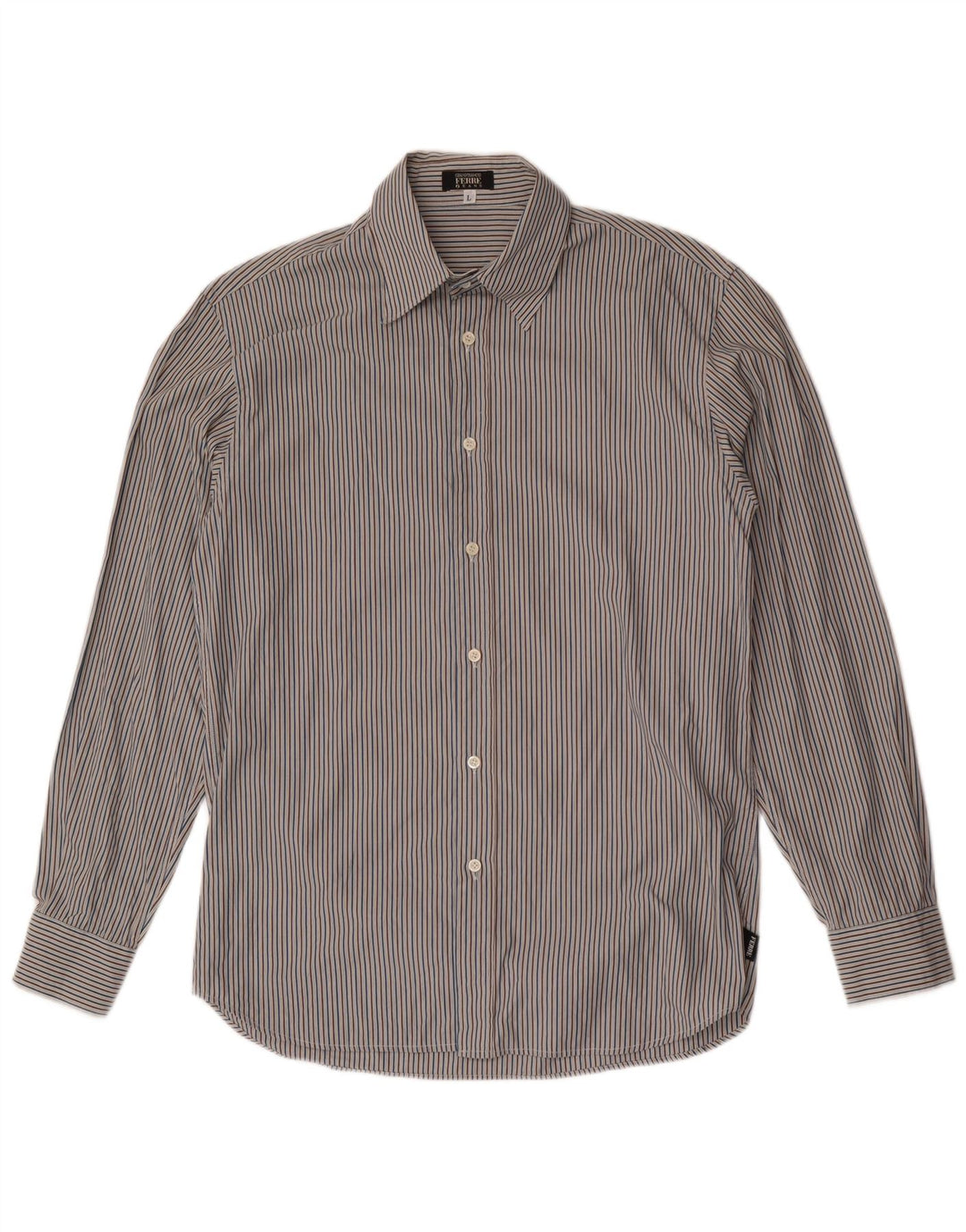 Gianfranco Ferre Camicia Uomo Large Gessato Multicolore