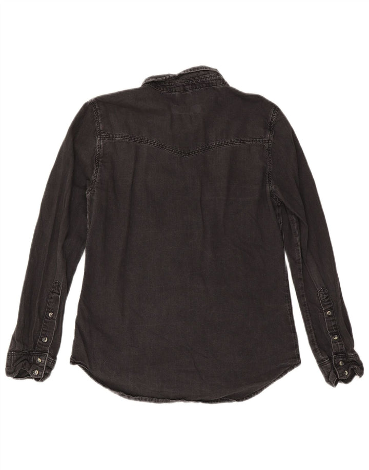 Camicia di jeans da donna Topshop UK 12 cotone nero medio