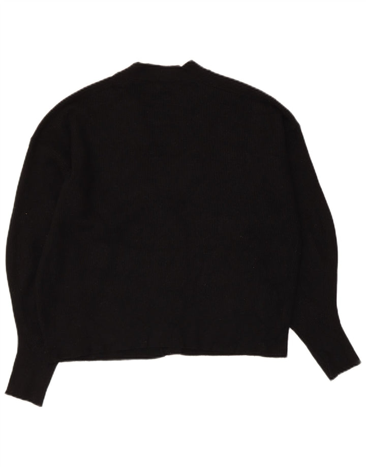 Maglione cardigan corto da donna ZARA UK 14 viscosa nera media
