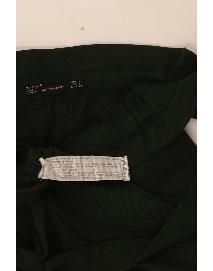 Pantaloni corti affusolati da donna Zara grandi W34 L25 poliestere verde
