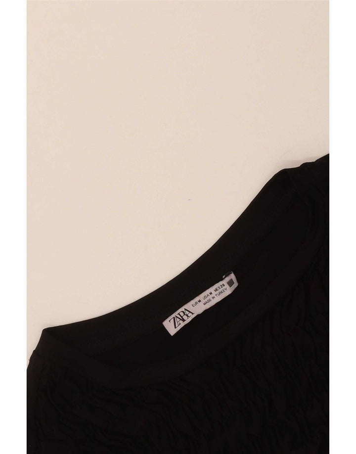 Vestito lungo a maniche lunghe da donna Zara UK 12 medio nero