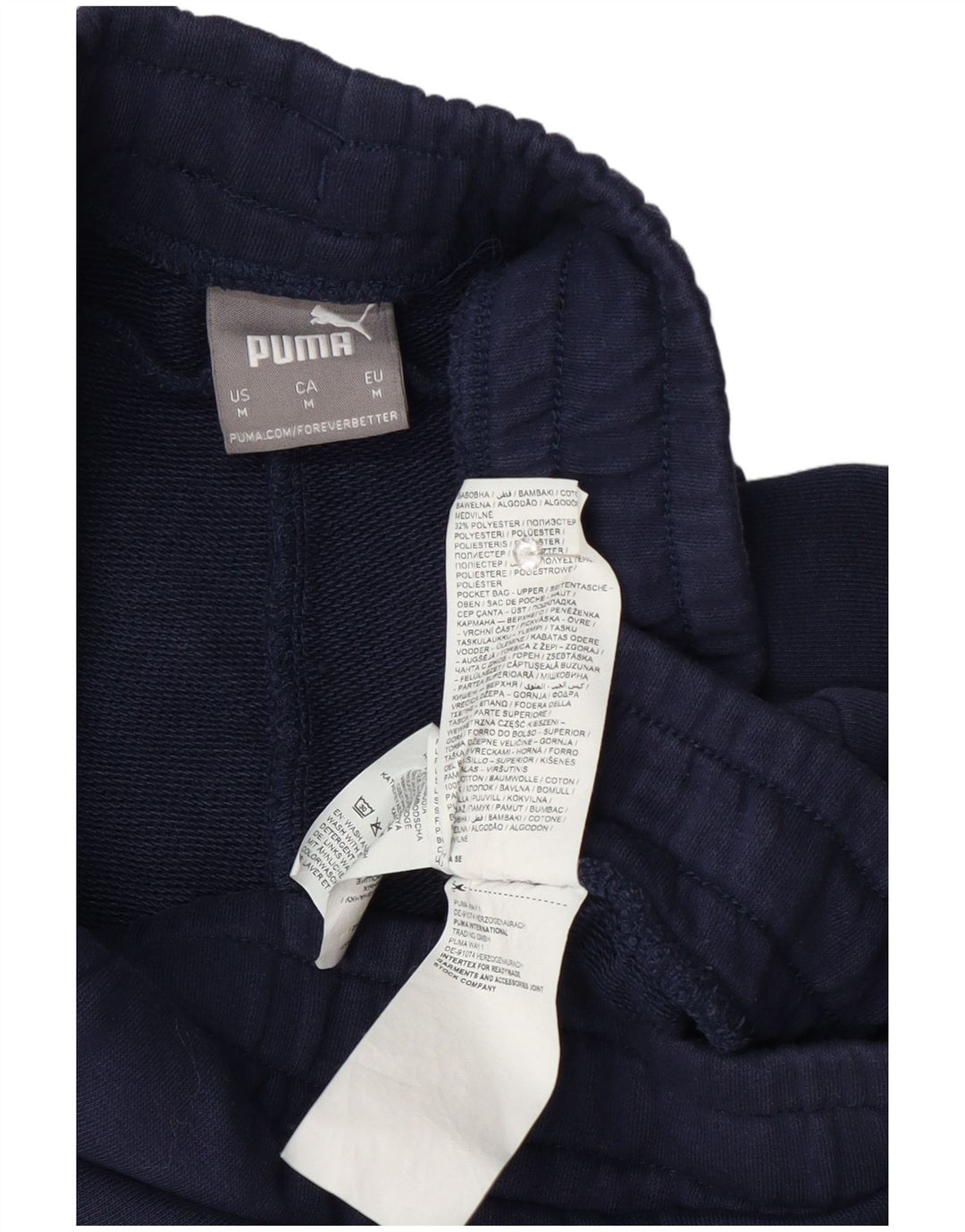 Pantaloncini sportivi grafici da uomo Puma medi in cotone blu navy
