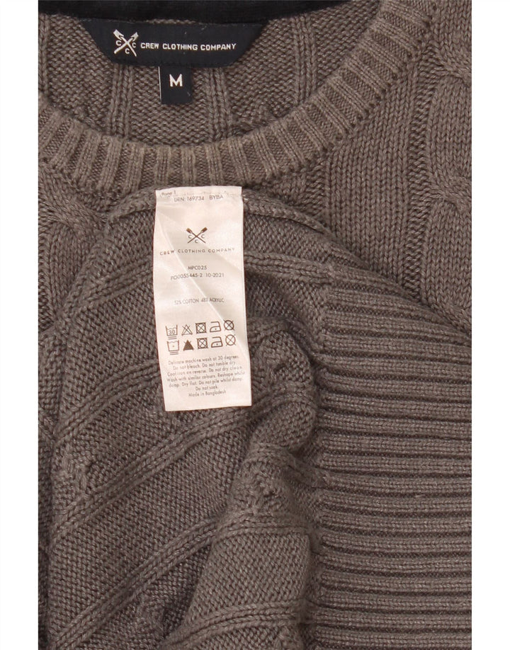 Crew Clothing Maglione da uomo con scollo a barca in cotone grigio medio