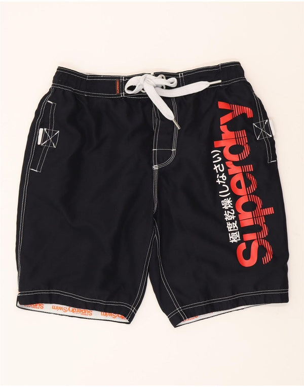 Pantaloncini da bagno grafici da uomo Superdry XL poliestere blu navy