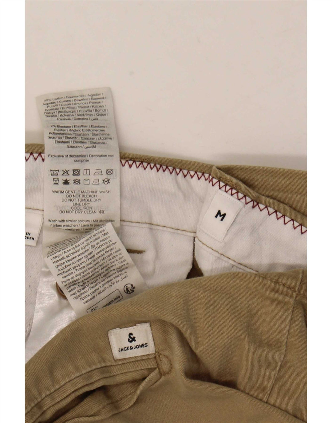 Pantaloncini chino regolari da uomo Jack & Jones medi W32 cotone kaki